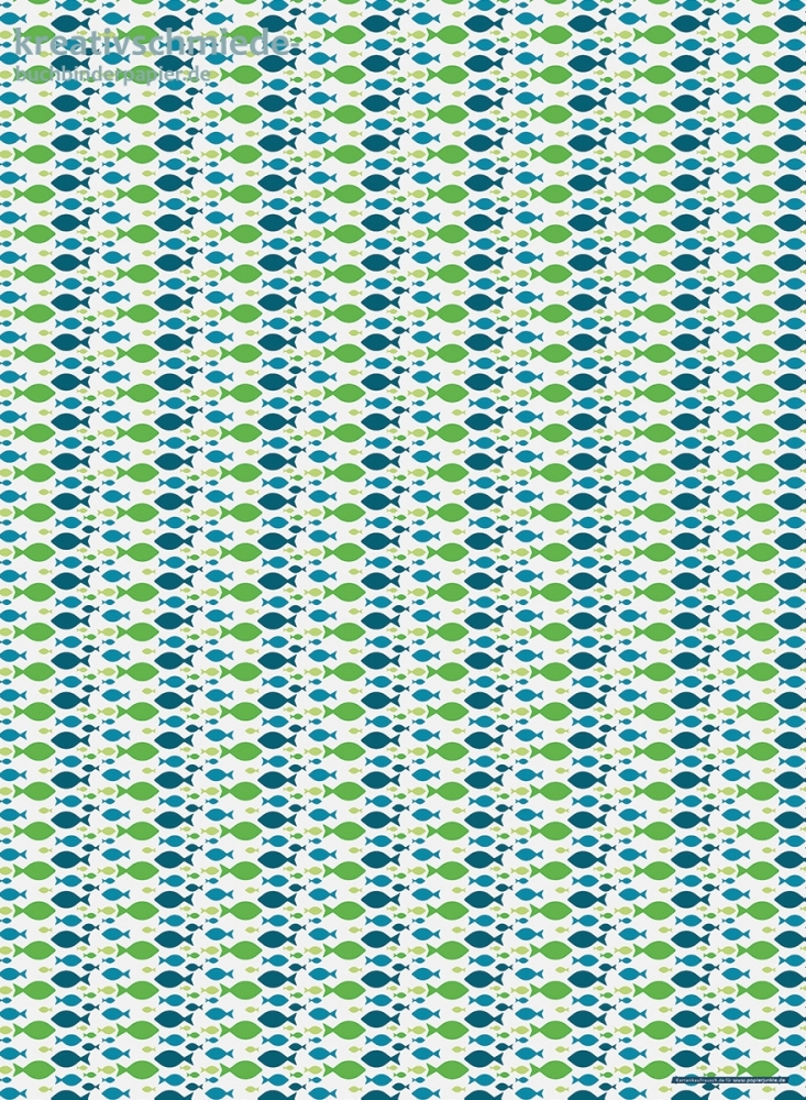 Geschenkpapier Schwimmende Fische, grn/wei