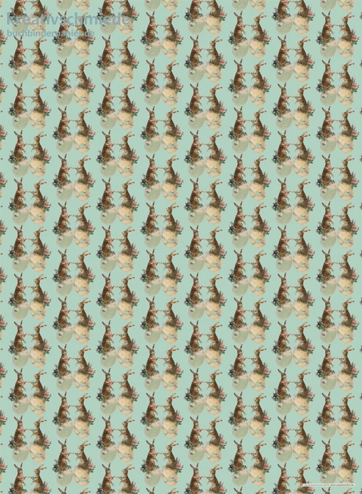 Geschenkpapier Osterhasen auf Blau