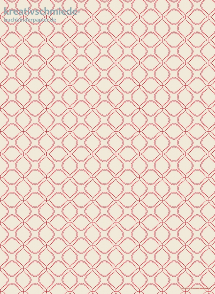 Geschenkpapier Grafikblumen auf Beige/Rot