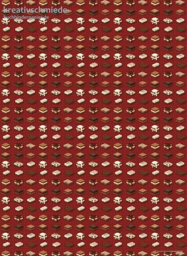 Geschenkpapier Pralinen auf Rot
