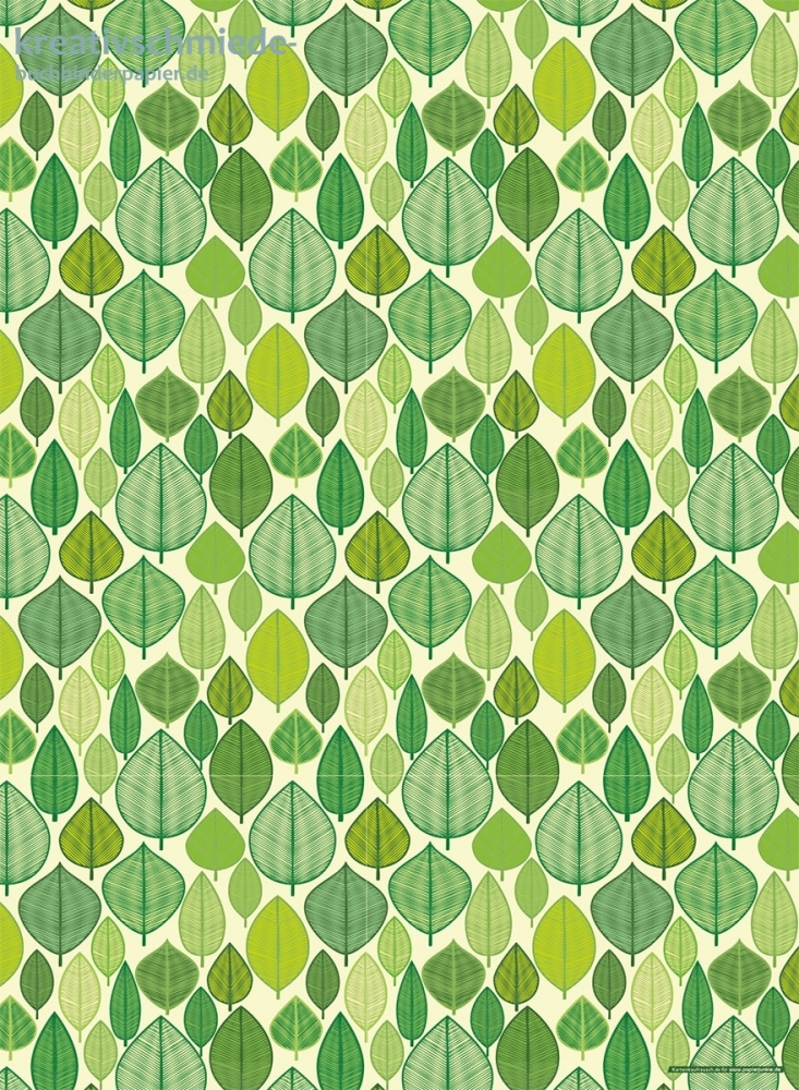 Geschenkpapier Retro-Bltter, grn