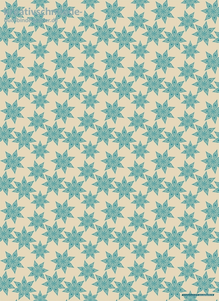 Geschenkpapier Ornament-Sterne, blau