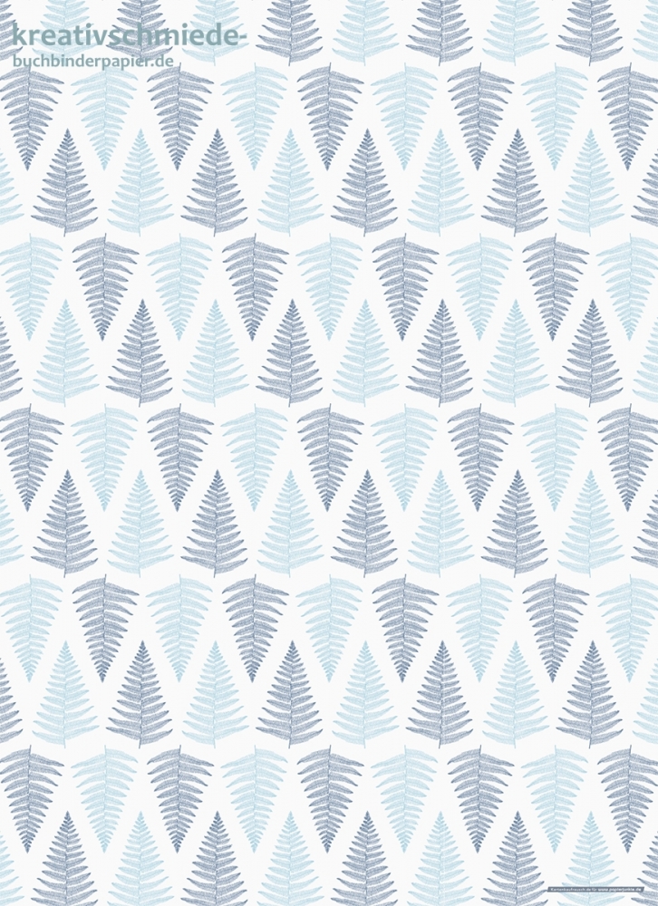 Geschenkpapier Farn, blau