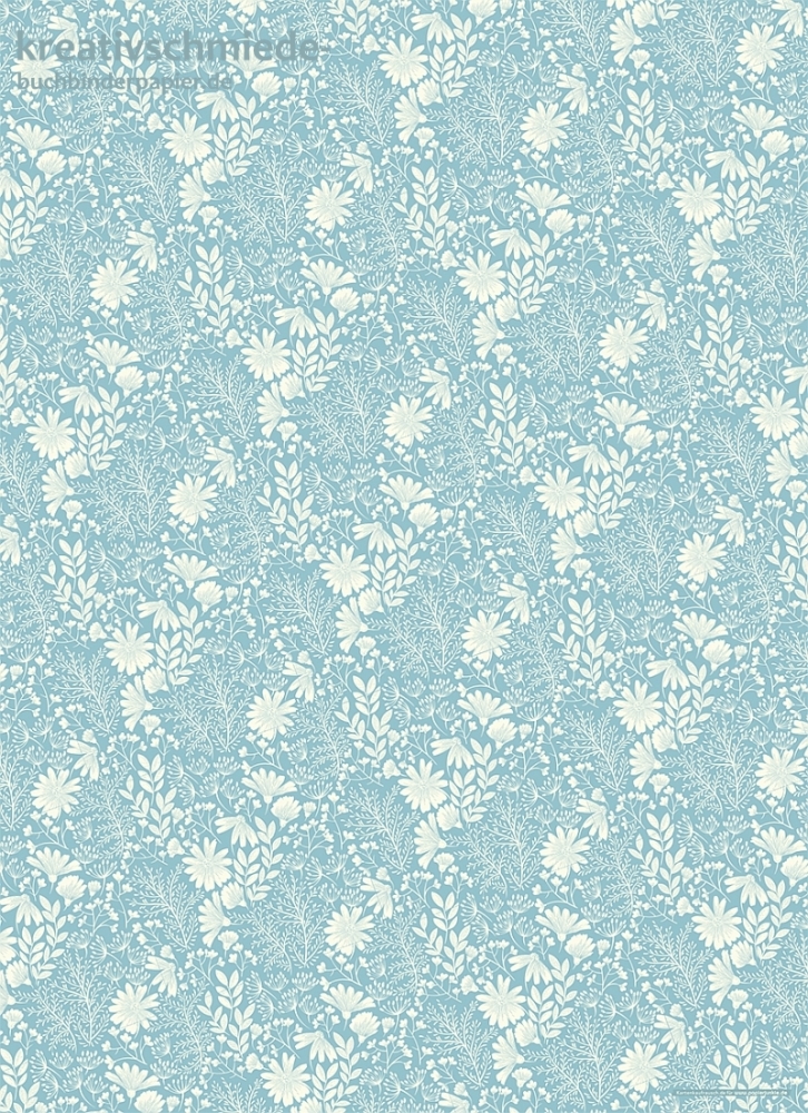 Geschenkpapier Blumen & Zweige, blau