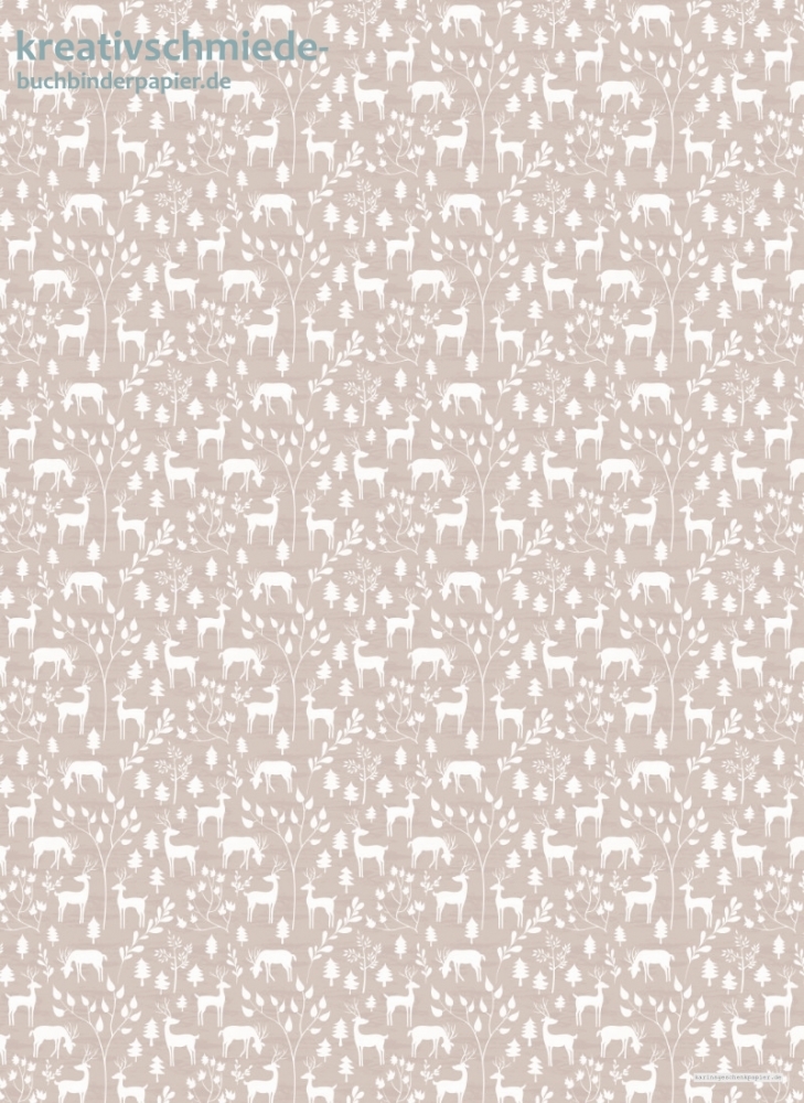 Geschenkpapier Winterwald mit Hirschen