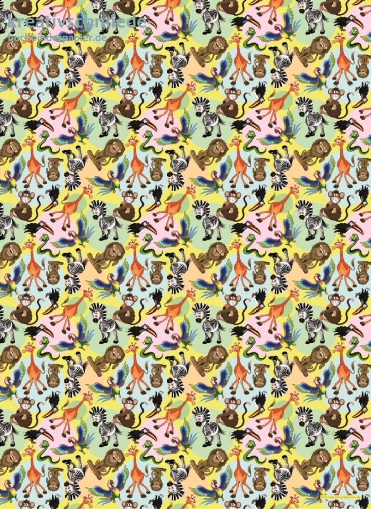 Geschenkpapier Lustige Tierfiguren