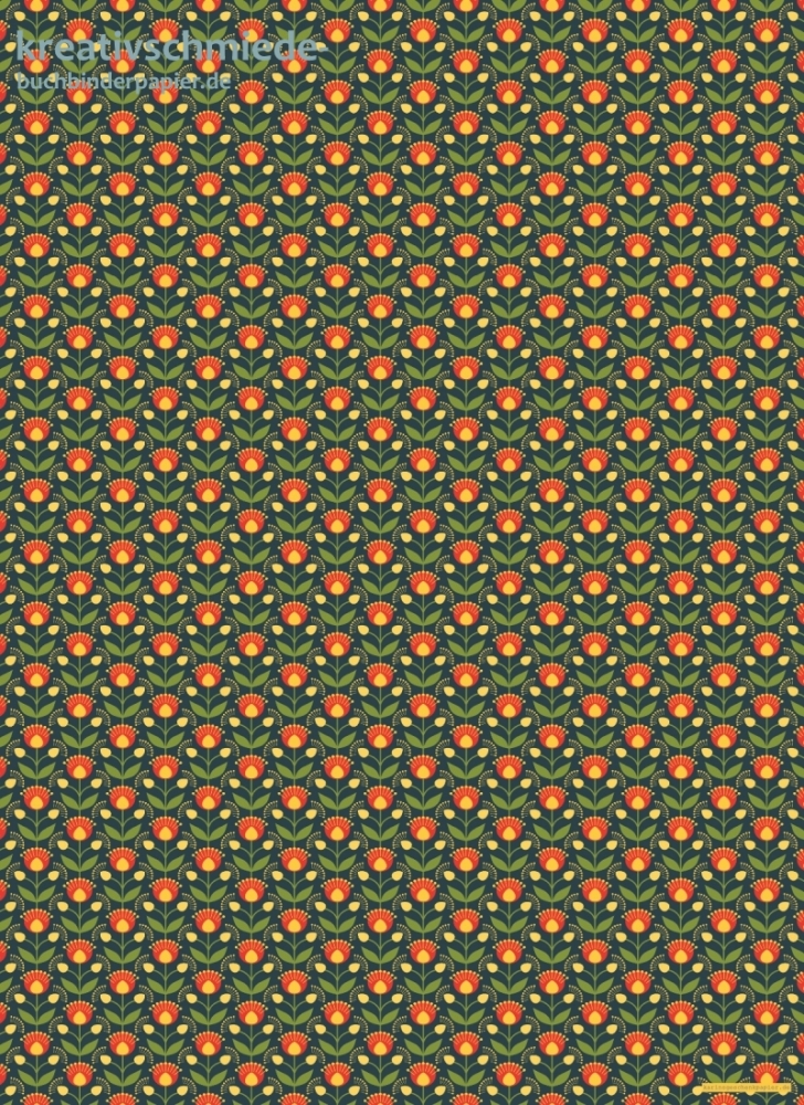 Geschenkpapier Blhende Retroblumen