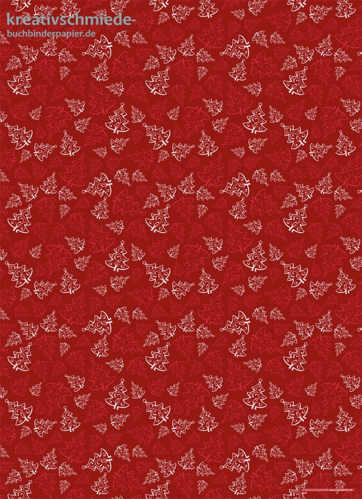 Geschenkpapier Mosaik, Weihnachtsbaum rot