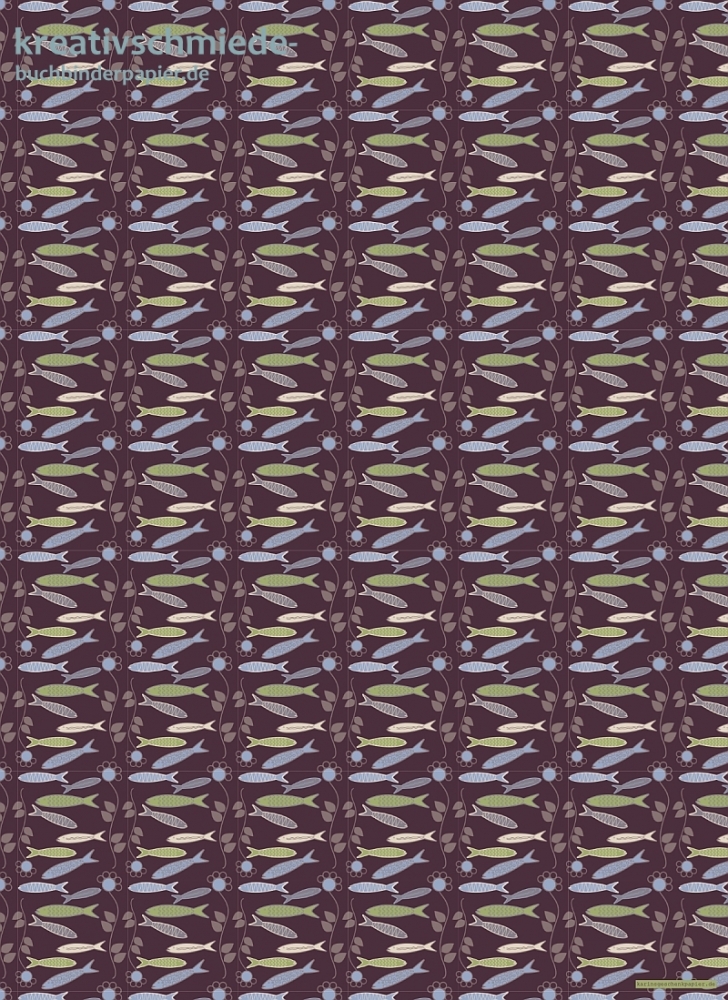 Geschenkpapier Sardinen auf Mauve