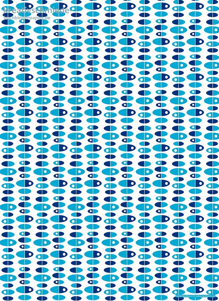 Geschenkpapier Retro-Ovale, blau