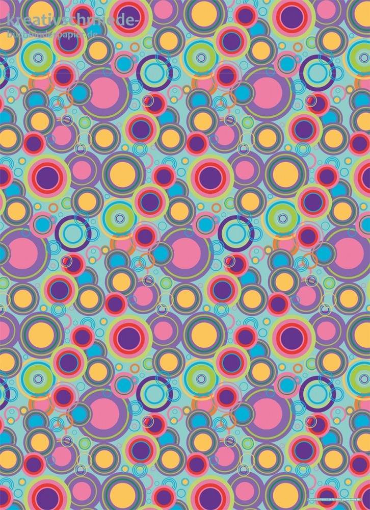 Geschenkpapier Hello Seventies, blau