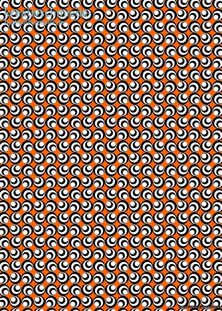 Geschenkpapier 70er Kreise, schwarz/orange