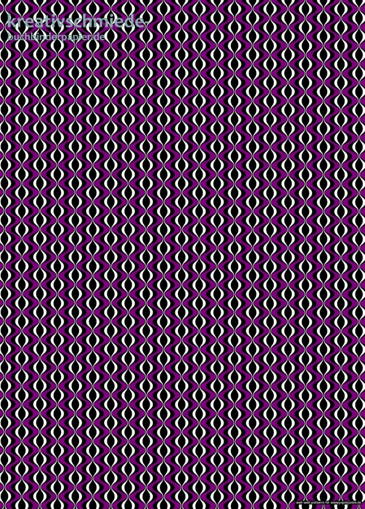 Geschenkpapier 70er Wellen, schwarz/violett