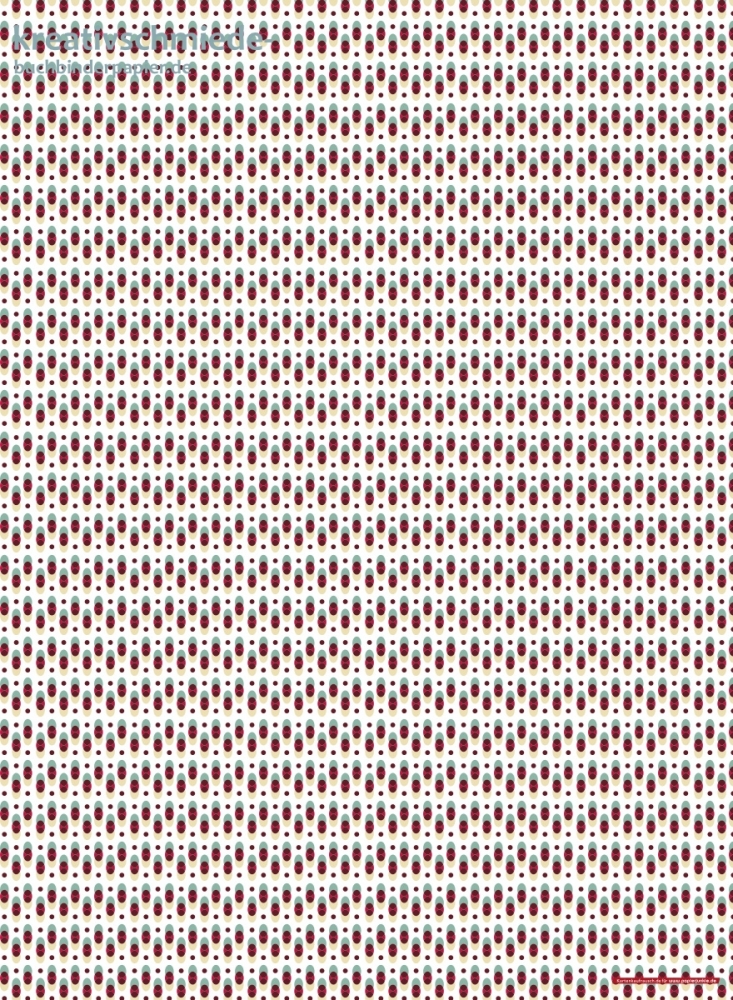 Geschenkpapier Kleine Retro-Punkte, blau/braun/beige