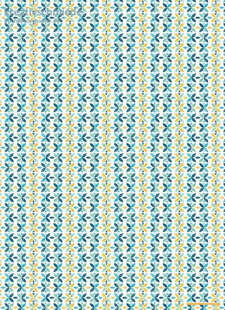 Geschenkpapier Blumen gelb/blau