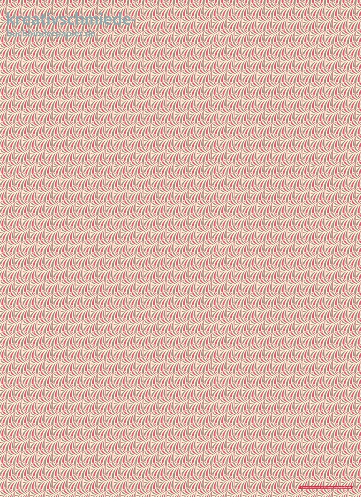 Geschenkpapier Feder-Mosaik, rot/braun