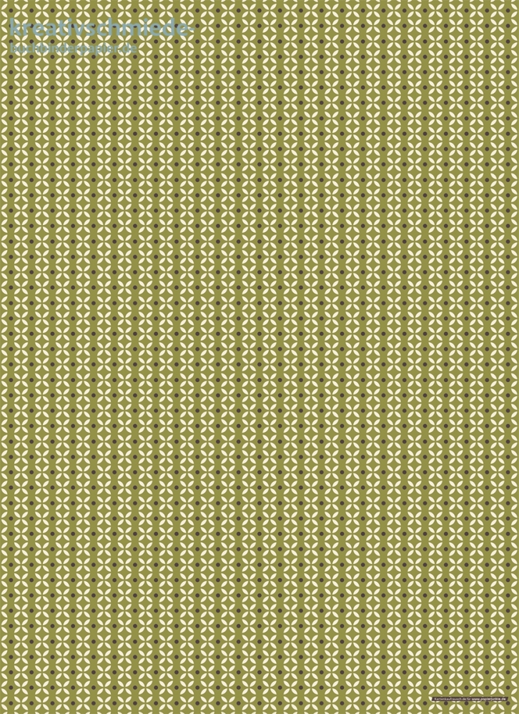 Geschenkpapier Blume/Karo & Punkt, oliv