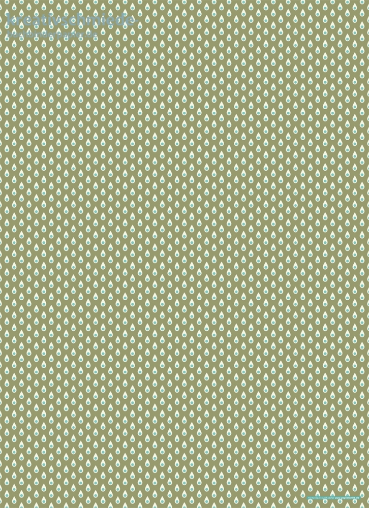 Geschenkpapier Tropfen, oliv/blau