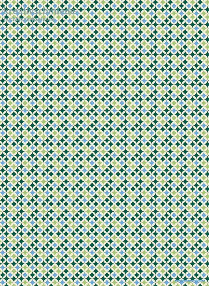 Geschenkpapier Retro Muster, grn/blau
