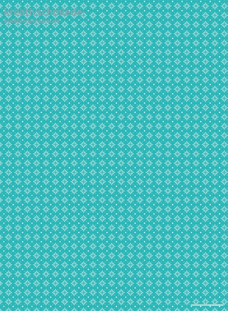 Geschenkpapier SternBlumen-Muster, trkis
