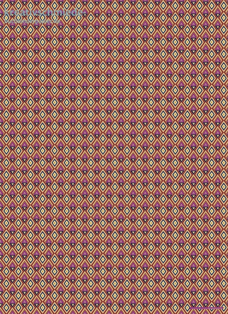 Geschenkpapier Batik-Rauten, lila/braun