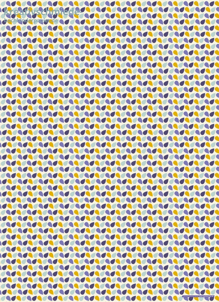 Geschenkpapier Bltter, blau/gelb