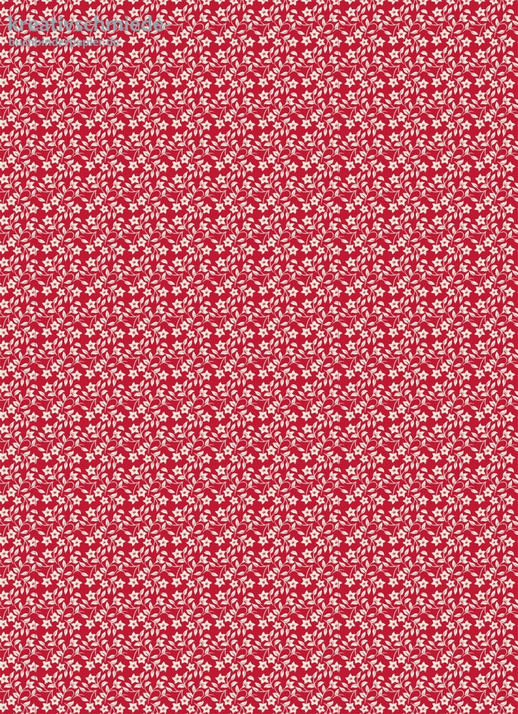 Geschenkpapier Blmchen auf Rot