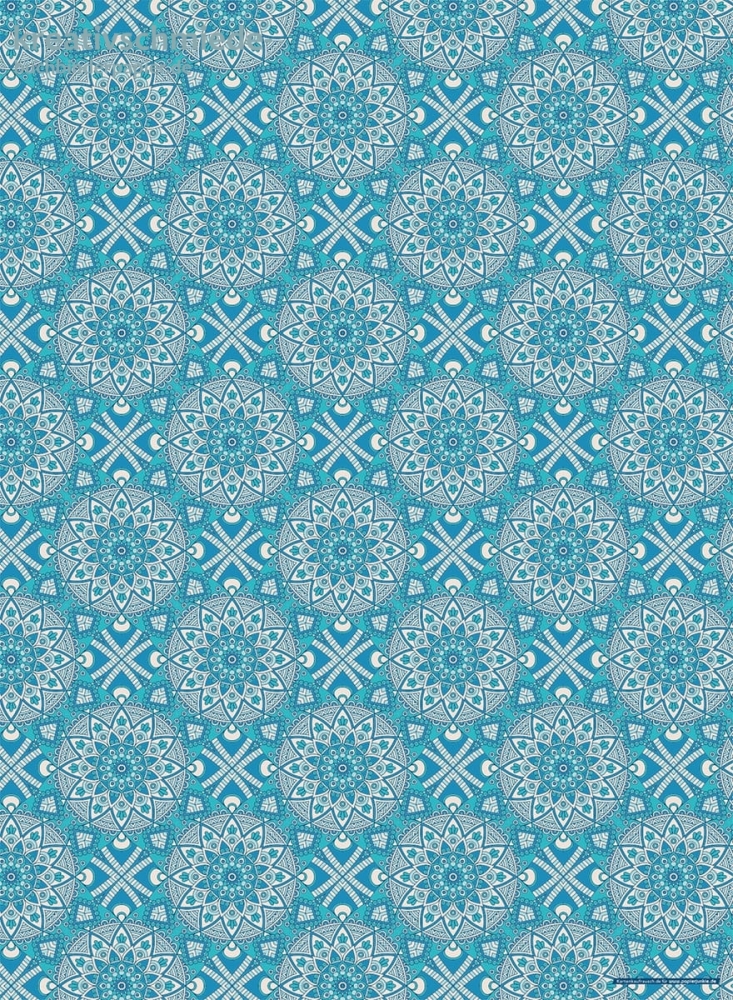 Geschenkpapier Boho-Stil, blau