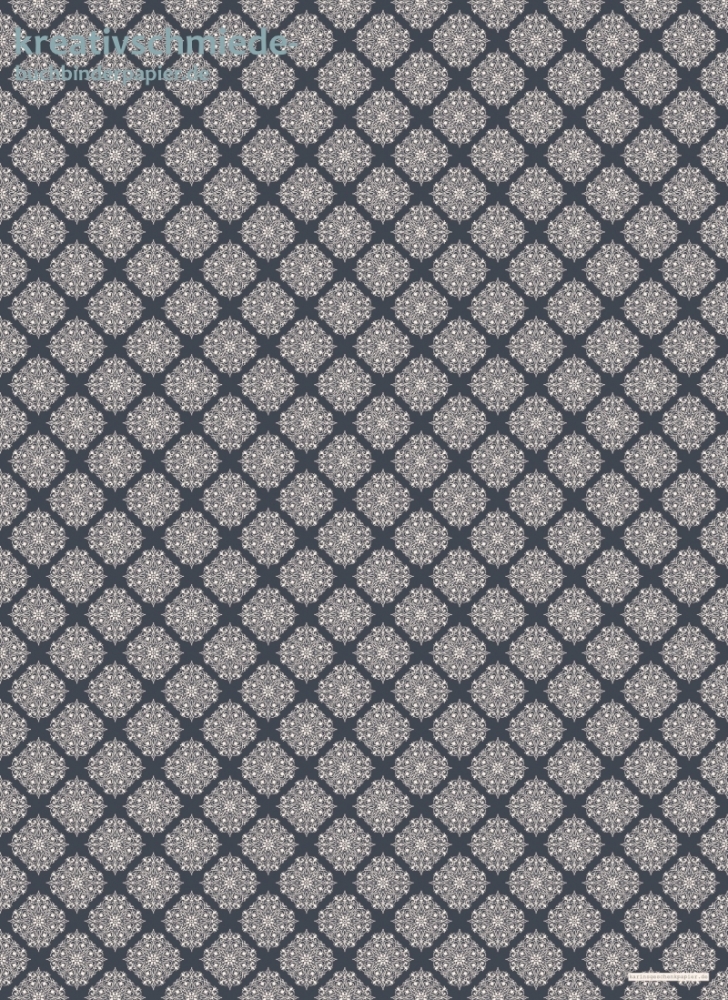 Geschenkpapier Ornament auf Blau