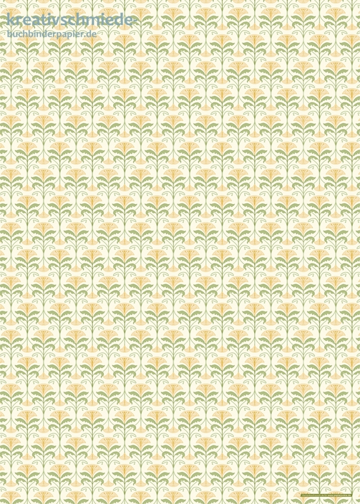 Geschenkpapier Jugendstil, Blumenranke gelb