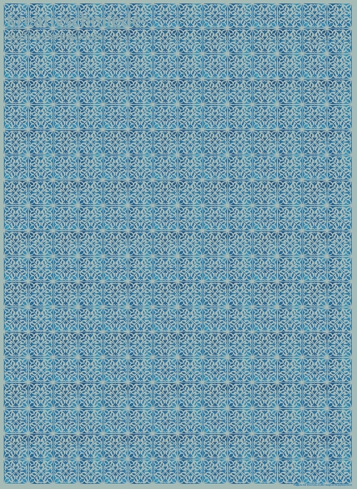 Geschenkpapier Fliesen, Blumen blau/trkis