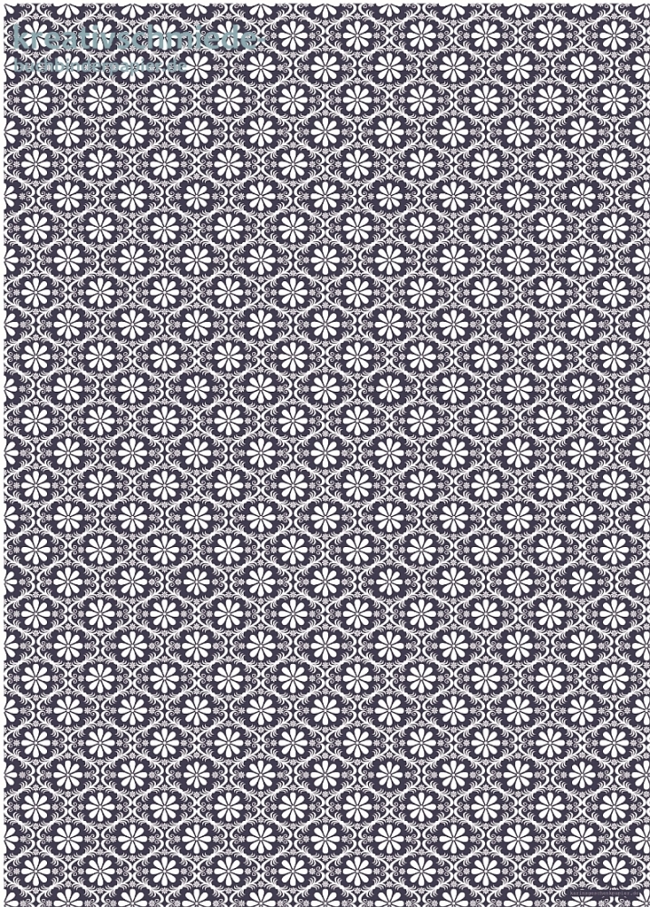 Geschenkpapier Blumenornament, blau/wei