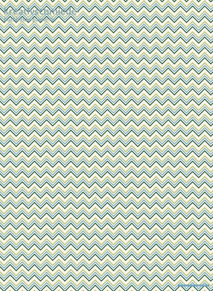 Geschenkpapier Retro Zick-Zack, grn/blau