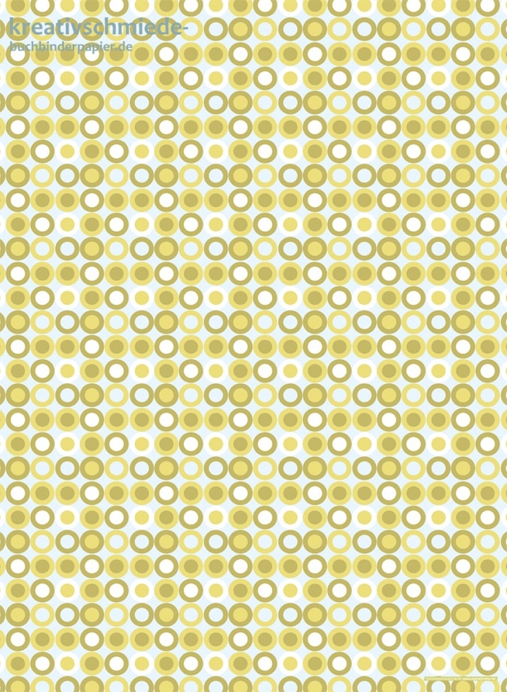 Geschenkpapier Retro-Ringe, Grn auf Hellblau
