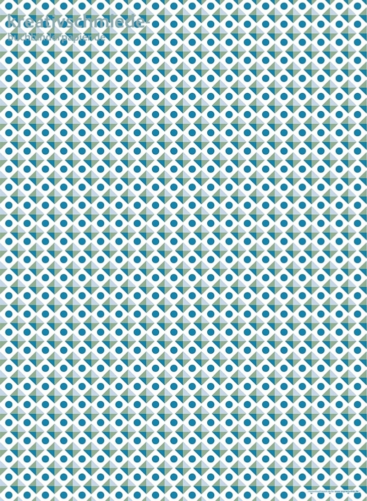 Geschenkpapier Quadrate & Punkte, blau