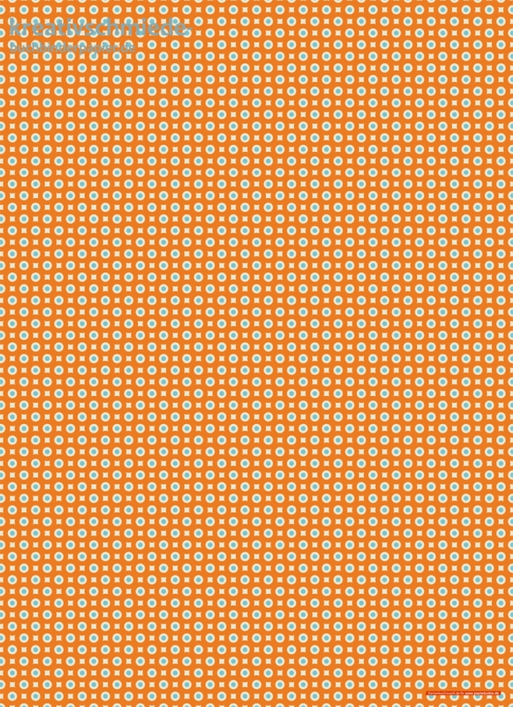 Geschenkpapier Punkte und Kstchen auf Orange