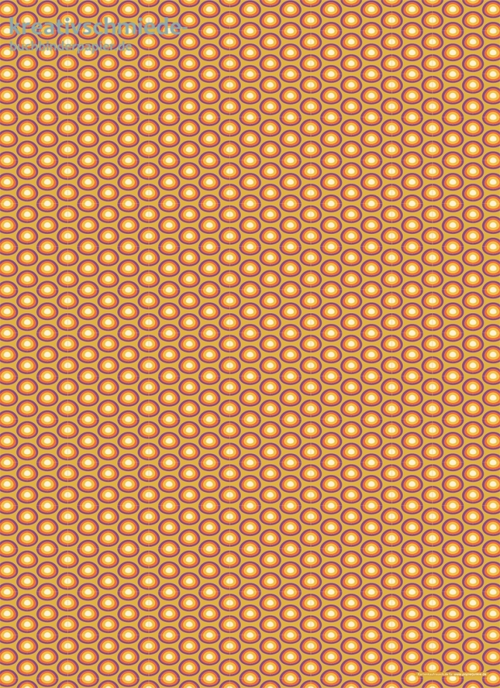 Geschenkpapier Farbkreise auf Braun