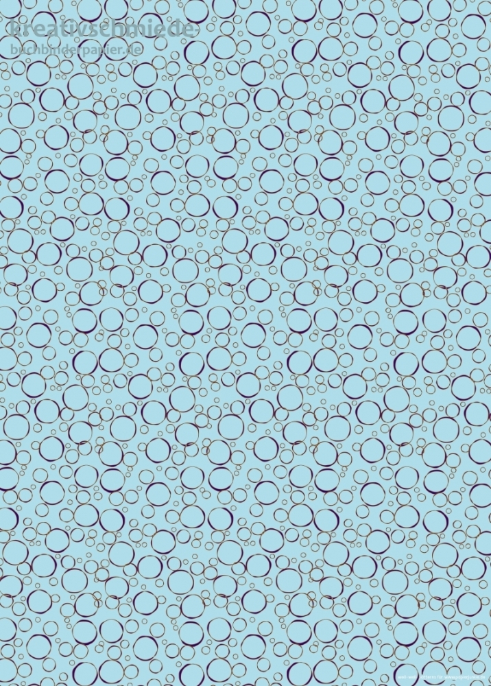 Geschenkpapier Seifenblasen, Braun/Blau auf Hellblau