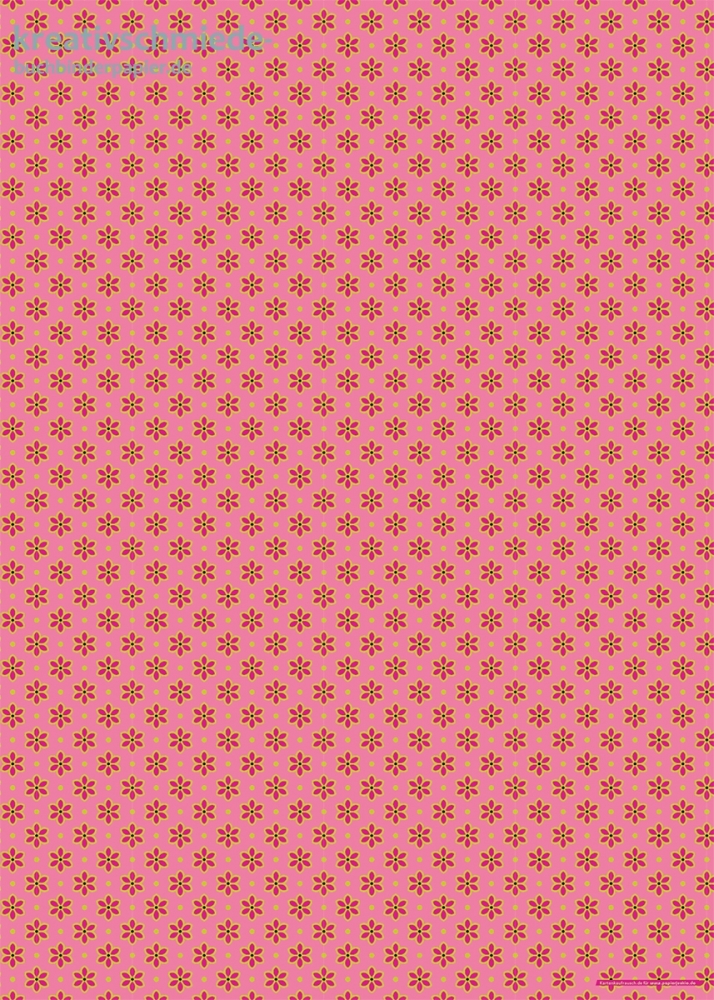 Geschenkpapier Blten, Himbeere auf Pink