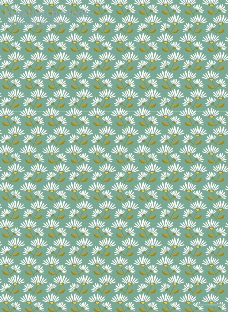 Geschenkpapier Sommerblumen auf Hellblau