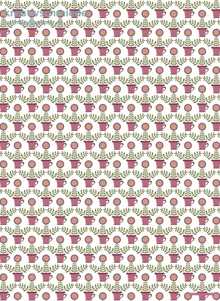 Geschenkpapier Blumen in der Tasse