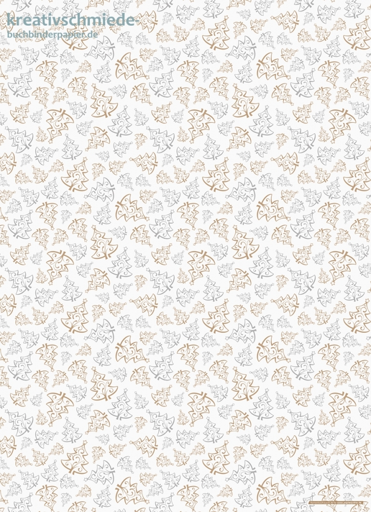 Geschenkpapier Mosaik, Weihnachtsbaum silber