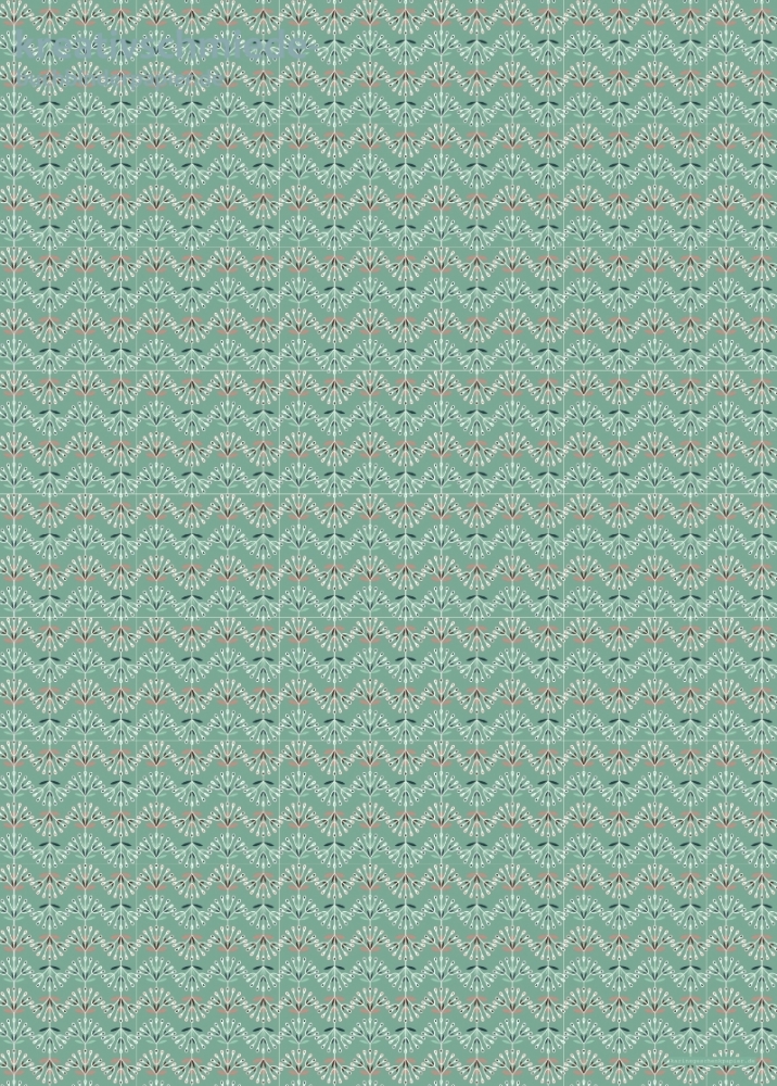 Geschenkpapier Bogenblume, Welle auf Hellblau