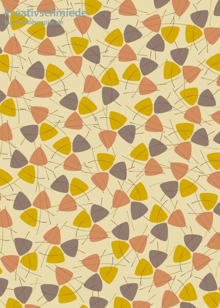 Geschenkpapier Retro-Dreiecke, gelb/aprikose