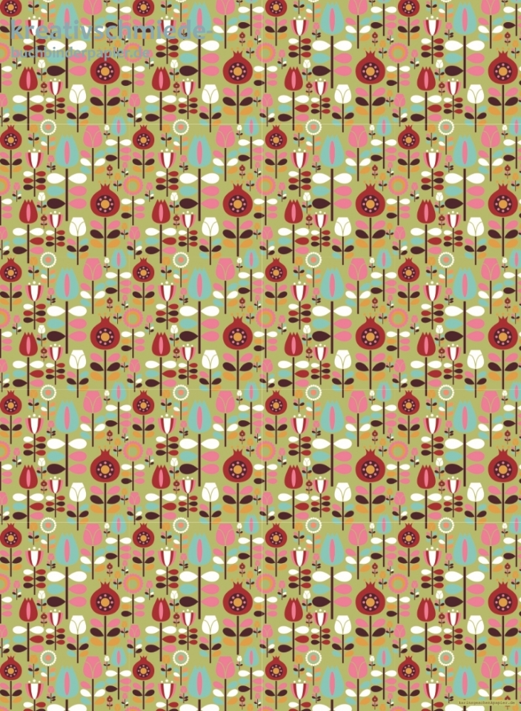 Geschenkpapier 70er Garten