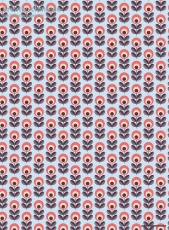 Geschenkpapier Retro-Blumen auf Blau