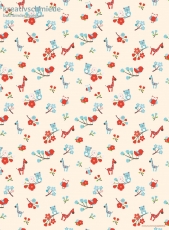 Geschenkpapier Giraffe & Freunde, Blau