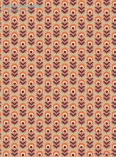Geschenkpapier Retro-Blumen auf Beige