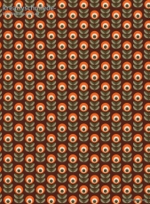 Geschenkpapier Retro-Blumen auf Braun
