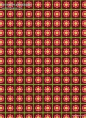 Geschenkpapier Retro-Blte auf Kachel, aubergine